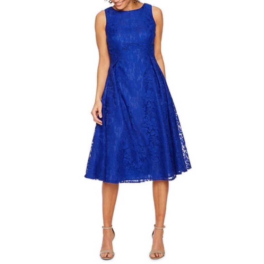 Danny & Nicole Sleeveless Lace Fit & Flare Dress